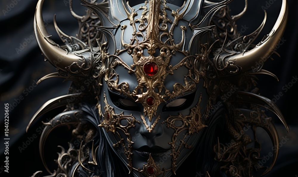 Close Up of Mask on Black Background Close Up of Mask on Black Background