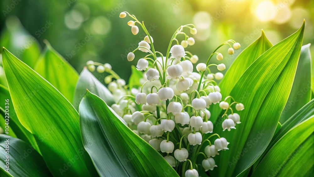 Fototapeta premium Romantic Lily of the Valley Floral Pattern for Textile Design and Botanical Illustration