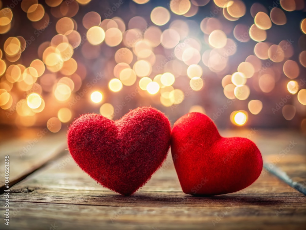 Obraz premium Romantic Red Hearts on Stylish Background for Valentine's Day Love and Relationships