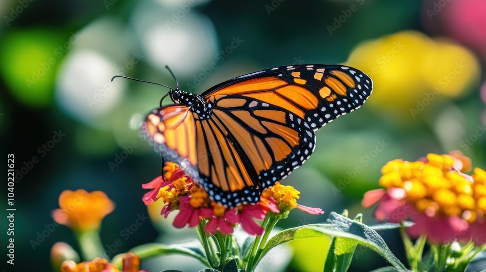 Monarch Butterfly on Flower Monarch Butterfly on Flower