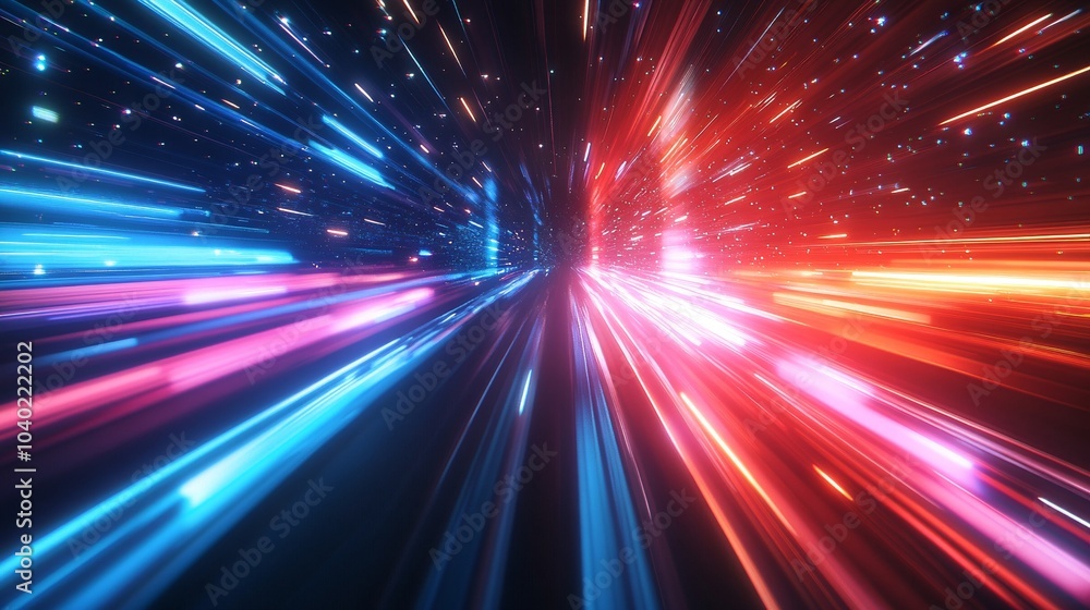 Futuristic Abstract Background with Colorful Light Trails Creating a Sense of Speed and Motion Futuristic Abstract Background with Colorful Light Trails Creating a Sense of Speed and Motion