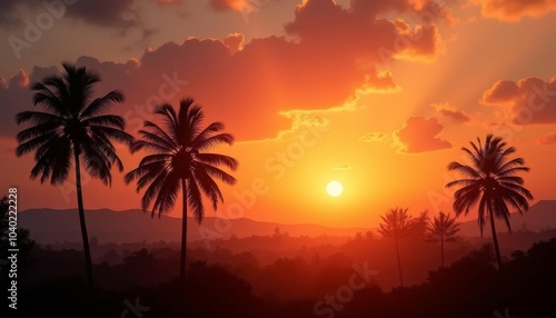  Sunsets golden glow illuminates tropical paradise