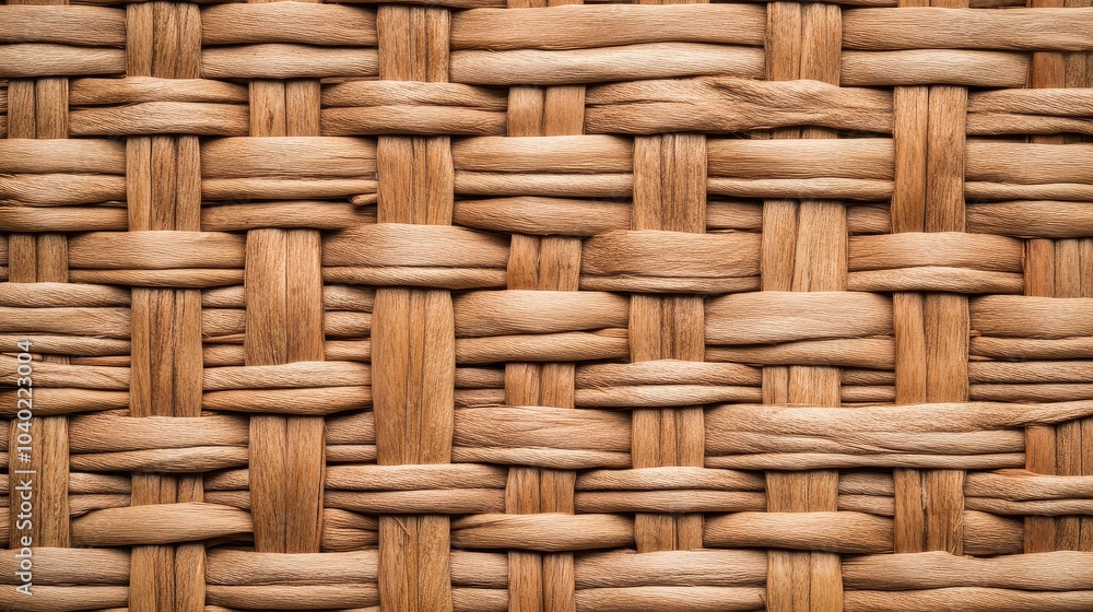 Close-up of woven wicker texture with light brown natural fibers Close-up of woven wicker texture with light brown natural fibers