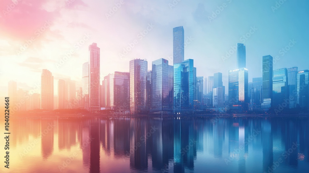 Futuristic cityscape with modern architecture and ample space for your message Futuristic cityscape with modern architecture and ample space for your message