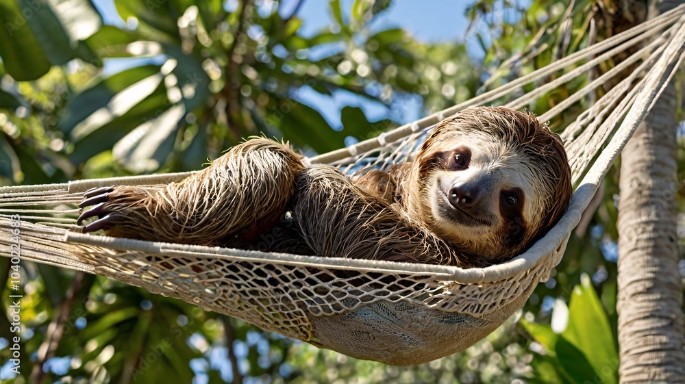 Fototapeta premium Sloth Banner Template