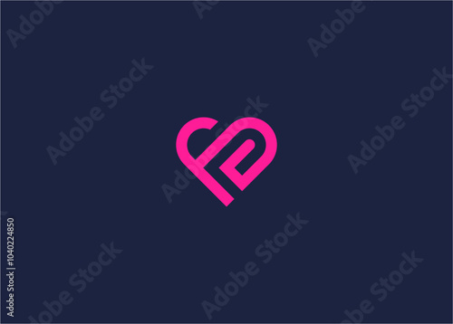 letter fp with love logo icon design vector design template inspiration