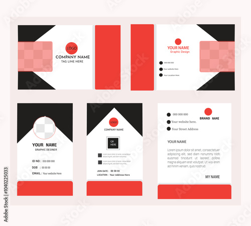 business card id card and letterhead for work
