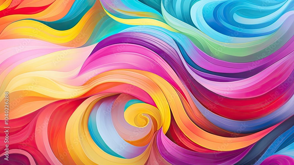 Close-up of swirling abstract patterns in rainbow hues Close-up of swirling abstract patterns in rainbow hues