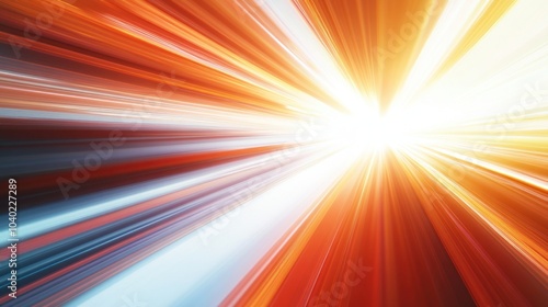 Intense convergence of vibrant light in abstract form