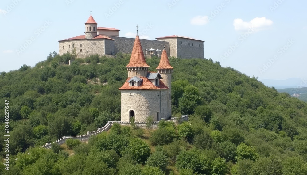 Enchanting castle on a verdant hill a testament to timeless beauty Enchanting castle on a verdant hill a testament to timeless beauty