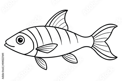 Tuna Line Art Vector Minimalist Fish Drawing and Marine Illustration for Seafood and Fishing Design photo