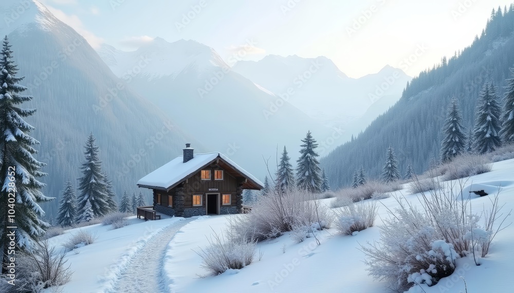 Cozy mountain retreat in winter wonderland Cozy mountain retreat in winter wonderland