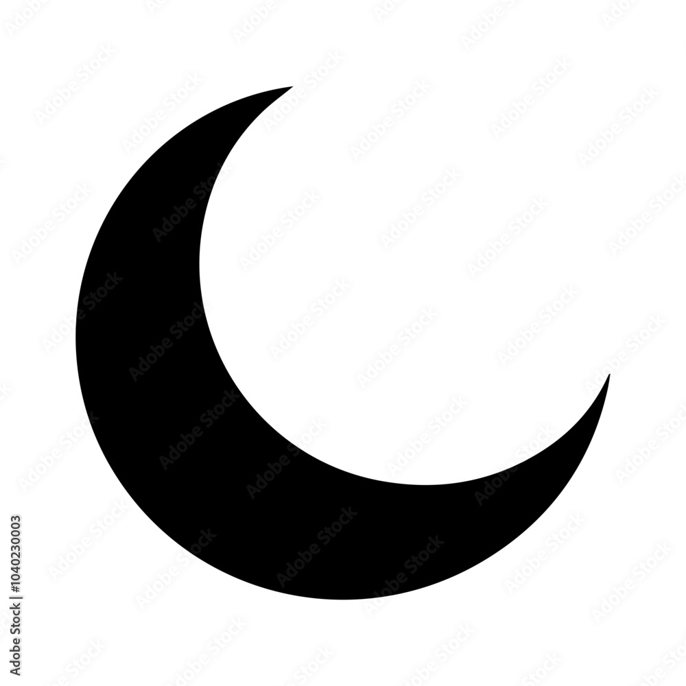 Crescent moon vector icon silhouette illustration Crescent moon vector icon silhouette illustration