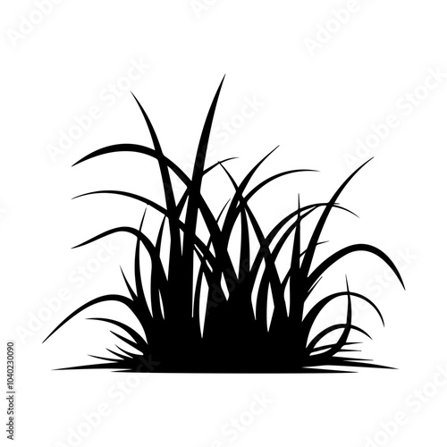 Grass blades vector silhouette illustration