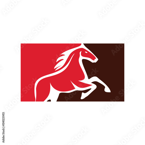 running horse logo design template