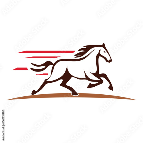 running horse logo design template