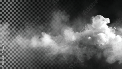 PSD Fog or smoke isolated transparent background. White cloudiness, mist, smog, dust, vapor PNG 41