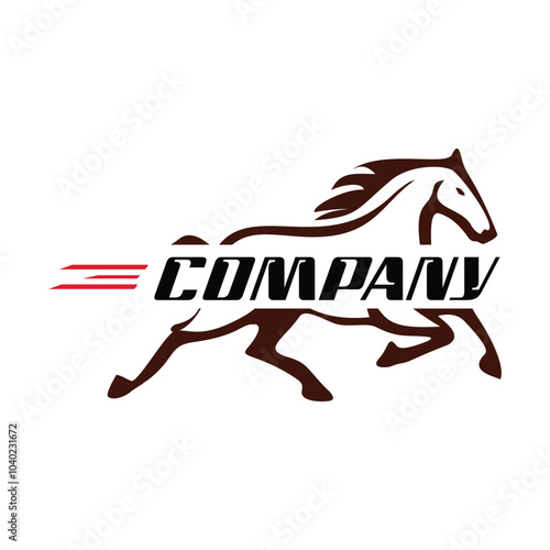 running horse logo design template