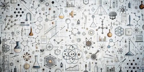 Scientific Symbols and Formulas Pattern for Academic and Educational Use photo