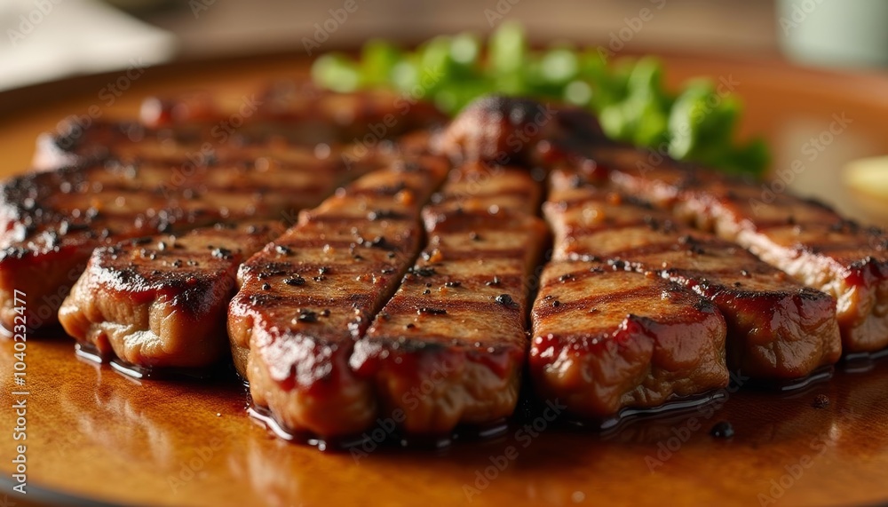 Deliciously grilled steak ready to be savored Deliciously grilled steak ready to be savored
