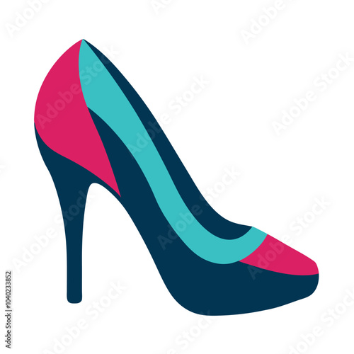 Stylized vector of high heel shoe logo icon 
