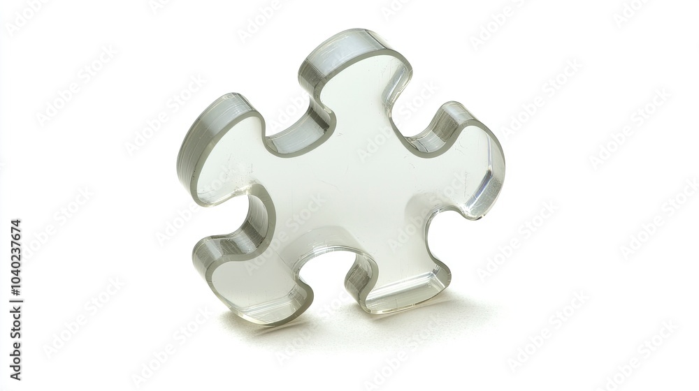 Obraz premium Clear puzzle piece on a white background