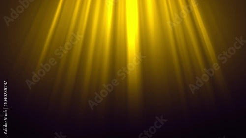 Moving Yellow Light Rays, Optical Lens Flare Effect, Glowing Light Leak
