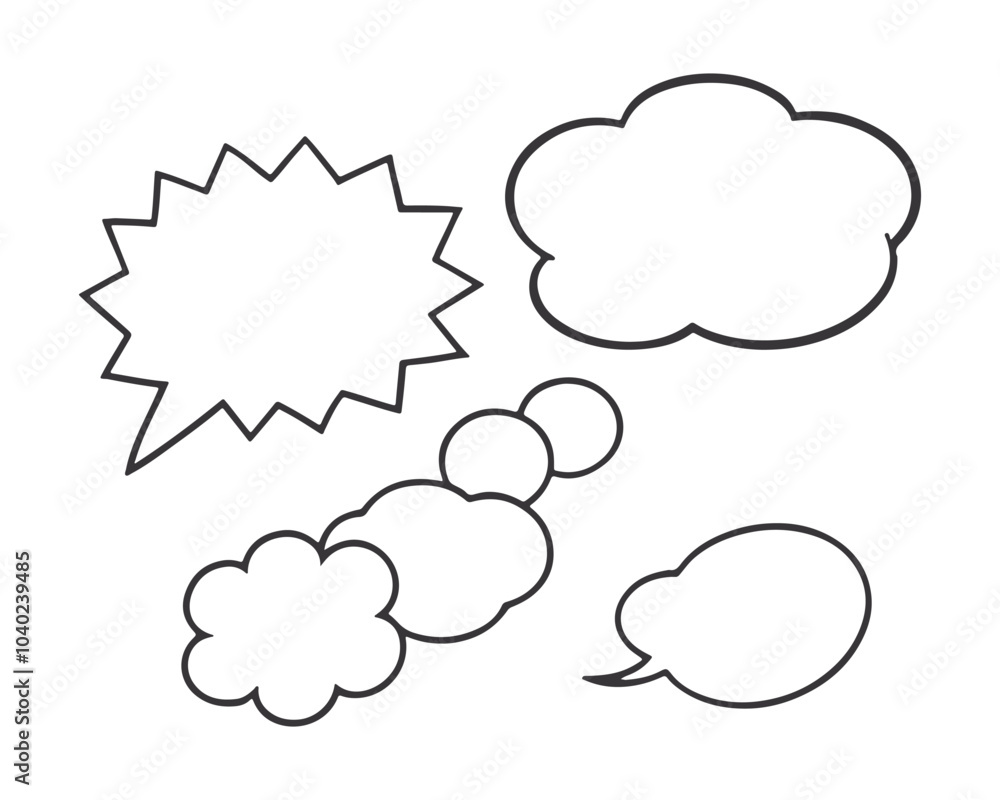 Speech bubble, speech balloon, chat bubble line art vector icon for apps and websites Speech bubble, speech balloon, chat bubble line art vector icon for apps and websites