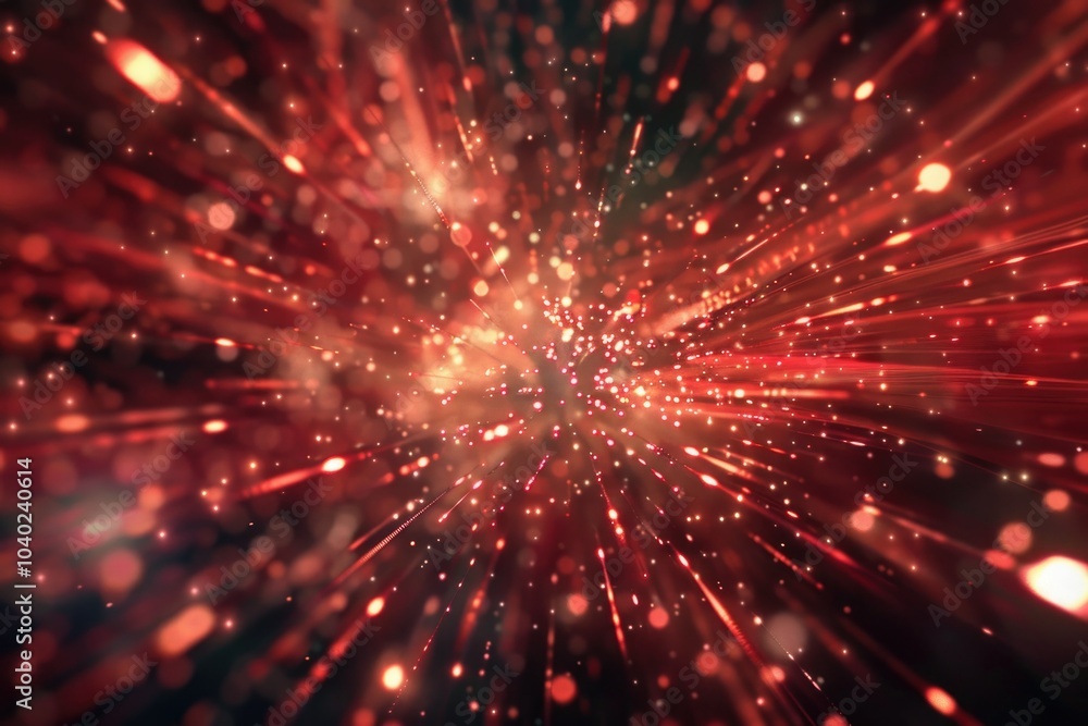 Naklejka premium A blurry image of red and white lights