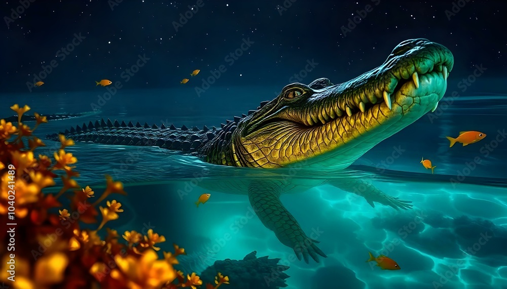 A violent giant crocodile mysterious in waters A violent giant crocodile mysterious in waters