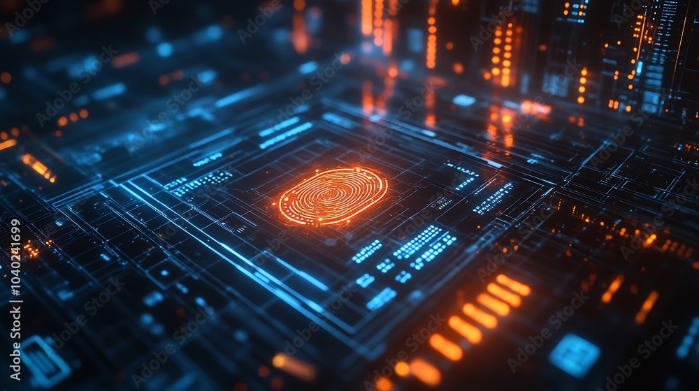 A holographic blockchain interface being accessed with a fingerprint, encrypted data streams and digital wallet confirmation glowing, dark cyber environment with deep blue ambient lighting, A holographic blockchain interface being accessed with a fingerprint, encrypted data streams and digital wallet confirmation glowing, dark cyber environment with deep blue ambient lighting,