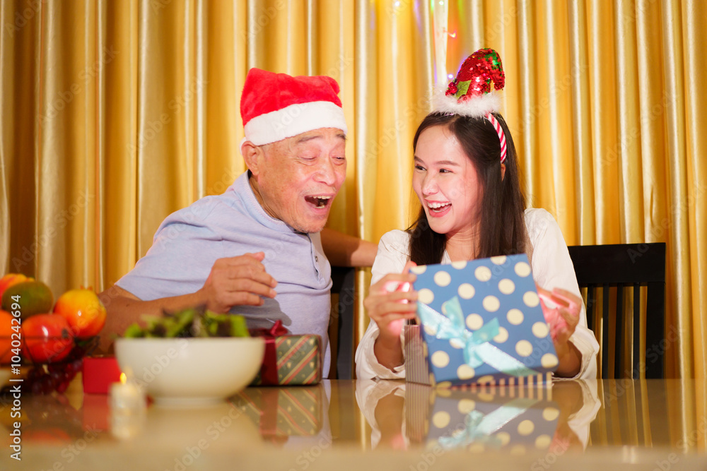 Man is surprise daughter with the Christmas presents. Man is surprise daughter with the Christmas presents.