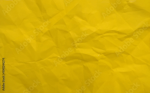 Colorful yellow crumpled paper texture. Rough crumpled texture surface of retro old vintage classic grunge paper. Vector illustration