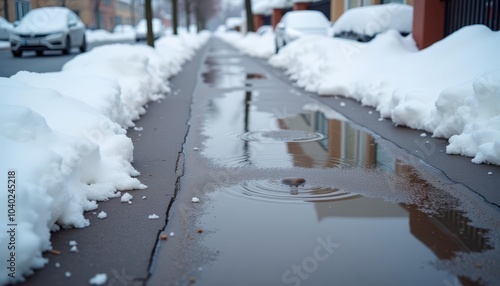 Wallpaper Mural  Winters path  A city sidewalk after the snowfall Torontodigital.ca