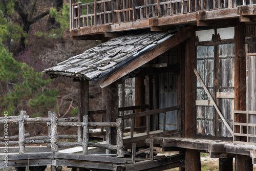 exterior of the old wooden building