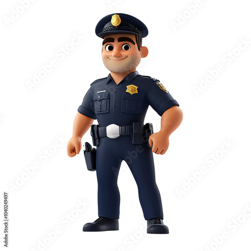 Cartoon policeman without background