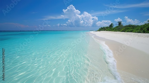 Fototapeta Naklejka Na Ścianę i Meble -  Pristine beach with crystal-clear turquoise waters