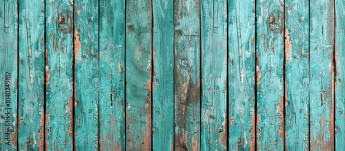 Vertical wooden planks with weathered turquoise paint create a textured background perfect for a copy space image