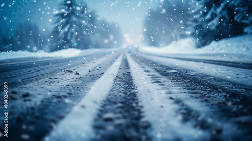 road covered in snow 