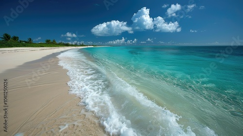 Fototapeta Naklejka Na Ścianę i Meble -  Pristine beach with crystal-clear turquoise waters