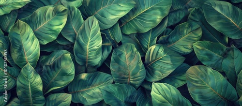 Wallpaper Mural A tropical leaf texture with green leaves as the background in a close up copy space image Torontodigital.ca