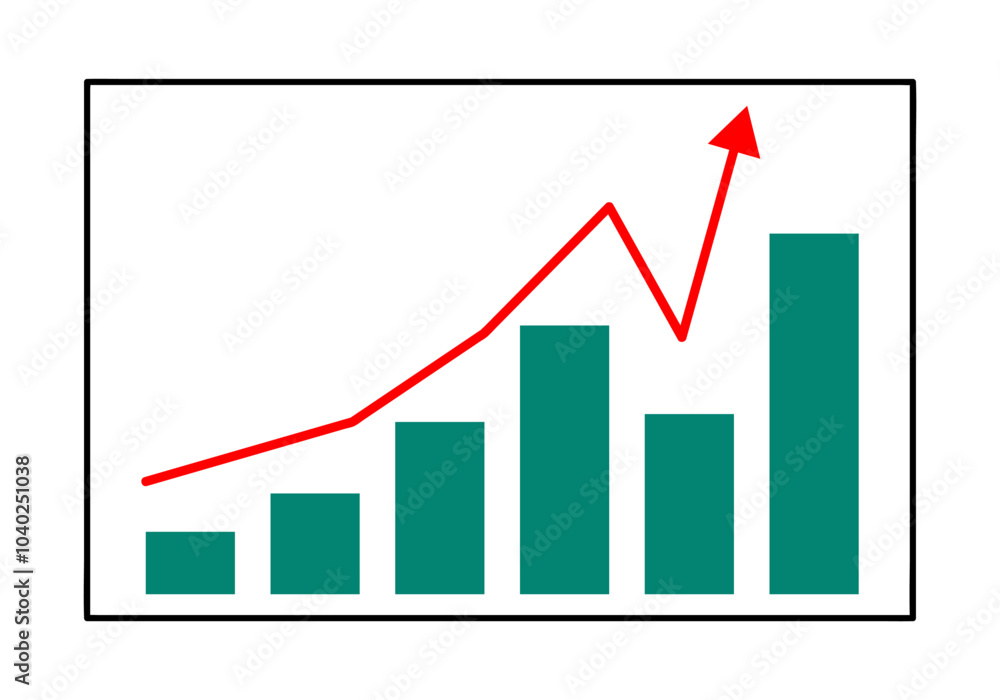 Chart graph growing up, movement, growth, progress, leap economy and business icon sign and symbol vector illustration. Chart graph growing up, movement, growth, progress, leap economy and business icon sign and symbol vector illustration.