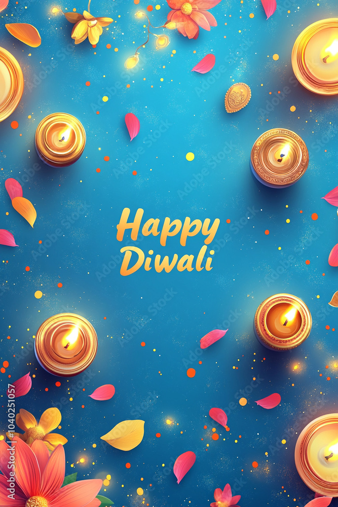 Diwali,Colorful clay diya lamps with flowers Diwali, Hindu festival of lights celebration. Diya oil lamps against dark background, Diwali,Colorful clay diya lamps with flowers Diwali, Hindu festival of lights celebration. Diya oil lamps against dark background,