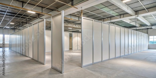 Aerial gypsum board partitions for hall dividers decorations