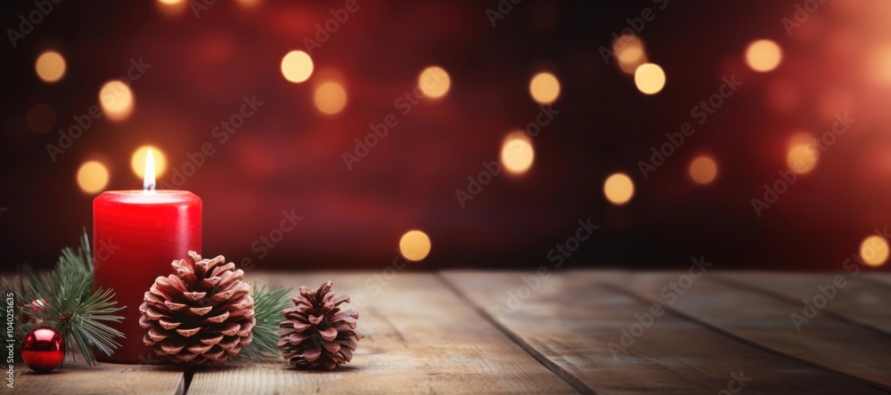 Christmas decoration candle wood illuminated. Christmas decoration candle wood illuminated.