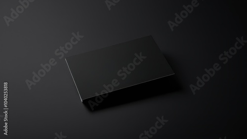 Clean and minimalistic black biz card mockup showcasing a professional layout on a neutral background. Ideal for branding presentations and design previews.