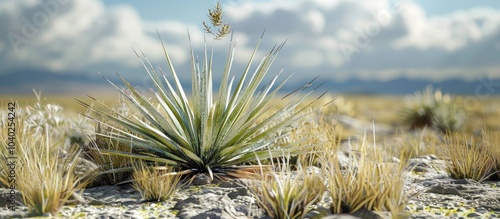 Yucca schidigera also referred to as the Mojave yucca or Spanish dagger is a plant often used for its medicinal properties and grows in arid regions. Copy space image photo