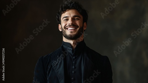 A man with a beard smiles at the camera