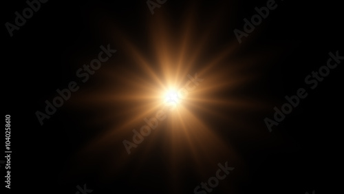 illustration Lens Flare. Light over black background. Optical Flare 3D render