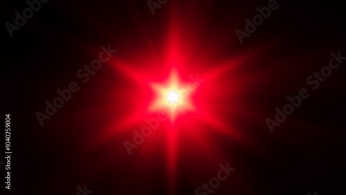 Bright red starburst explosion in an abstract cosmic background